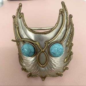 Quirky silver owl bracelet cuff